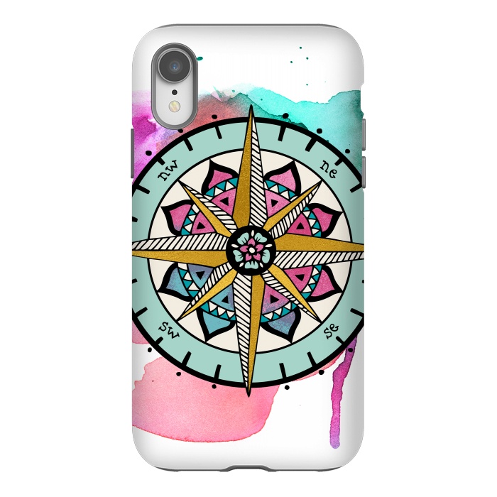 iPhone Xr StrongFit compass by Pom Graphic Design
