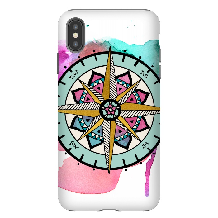 iPhone Xs Max StrongFit compass by Pom Graphic Design