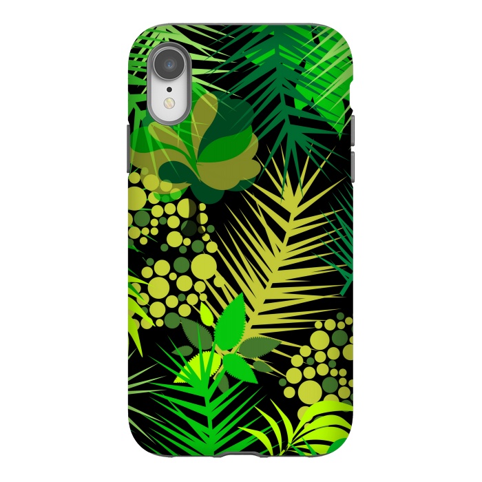 iPhone Xr StrongFit green tropical pattern by MALLIKA