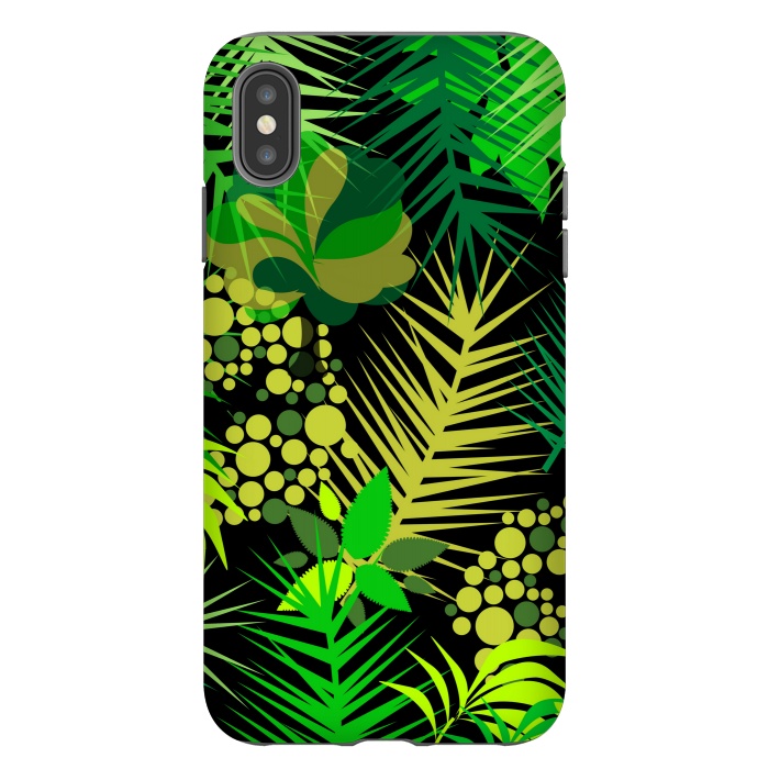 iPhone Xs Max StrongFit green tropical pattern by MALLIKA