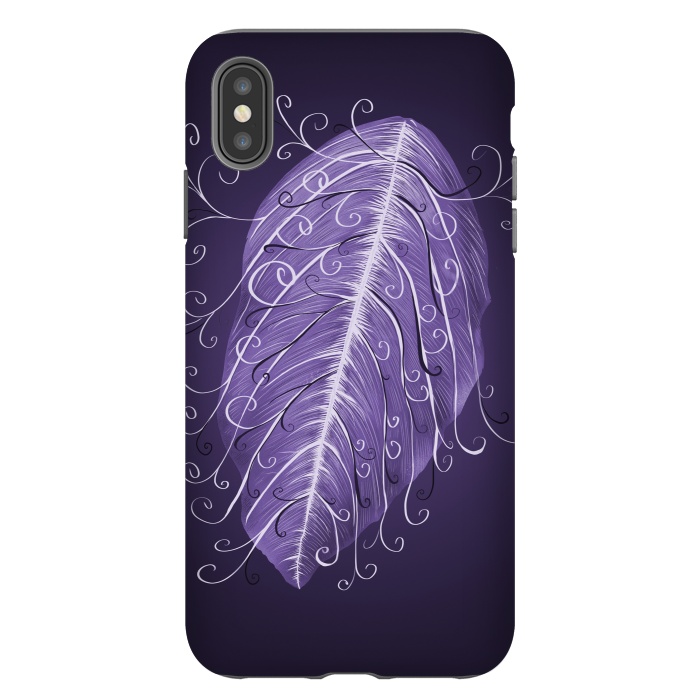 iPhone Xs Max StrongFit Violet Swirly Leaf by Boriana Giormova
