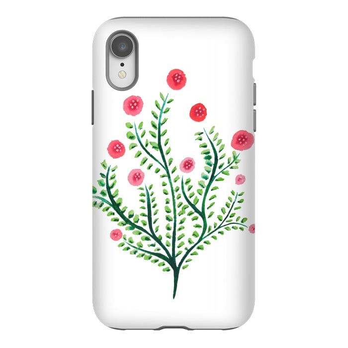 iPhone Xr StrongFit Spring Plant In Pink And Green by Boriana Giormova