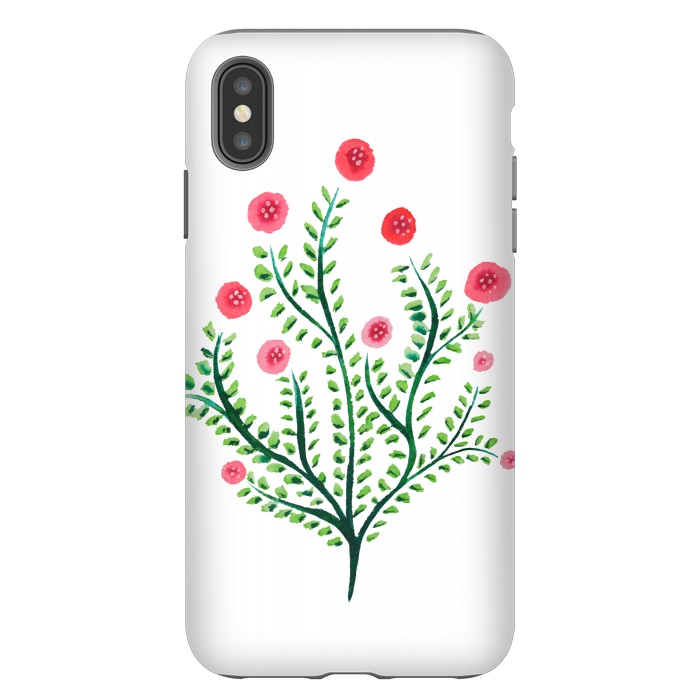 iPhone Xs Max StrongFit Spring Plant In Pink And Green by Boriana Giormova