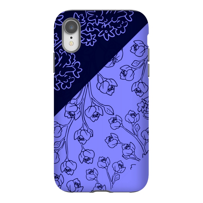 iPhone Xr StrongFit BLUE TROPICAL PATTERN by MALLIKA