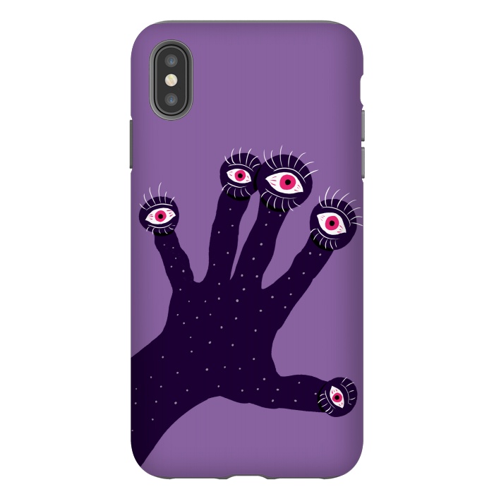 iPhone Xs Max StrongFit Weird Hand With Watching Eyes by Boriana Giormova