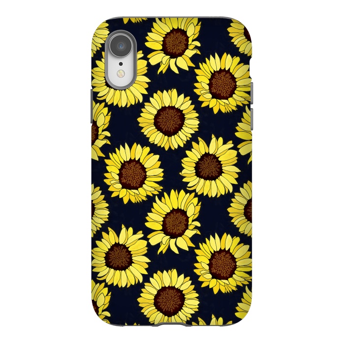 iPhone Xr StrongFit Navy - Sunflowers Are The New Roses! by Tigatiga