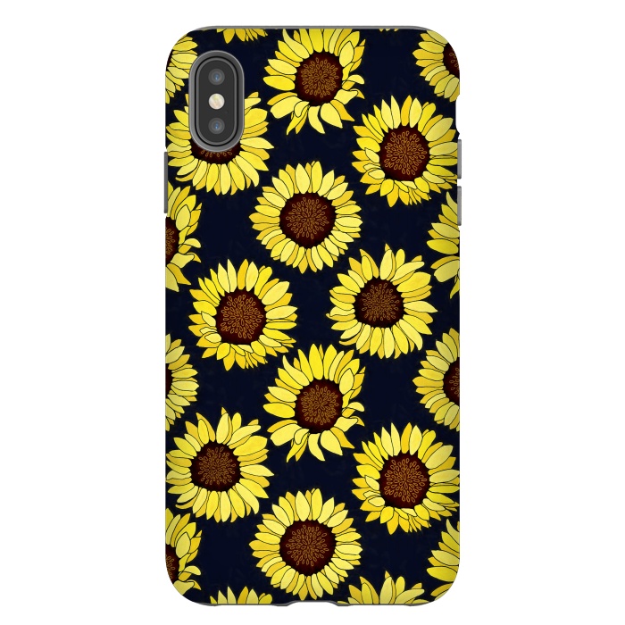 iPhone Xs Max StrongFit Navy - Sunflowers Are The New Roses! by Tigatiga