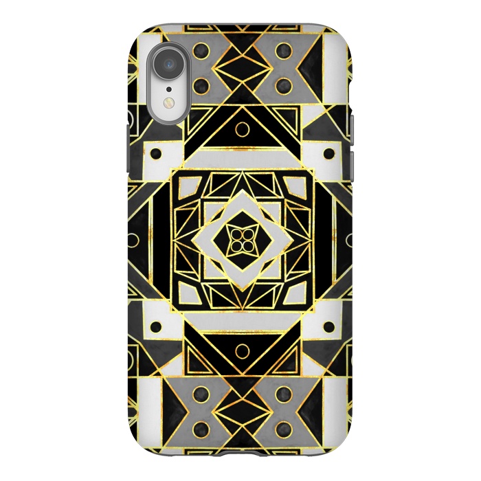 iPhone Xr StrongFit Gold, Black & White Art Deco  by Tigatiga