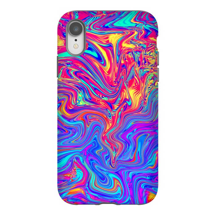 iPhone Xr StrongFit Abstract Colorful Waves by Art Design Works