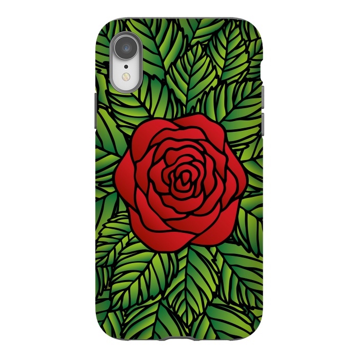 iPhone Xr StrongFit Red Rose by Majoih
