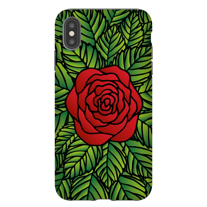 iPhone Xs Max StrongFit Red Rose by Majoih