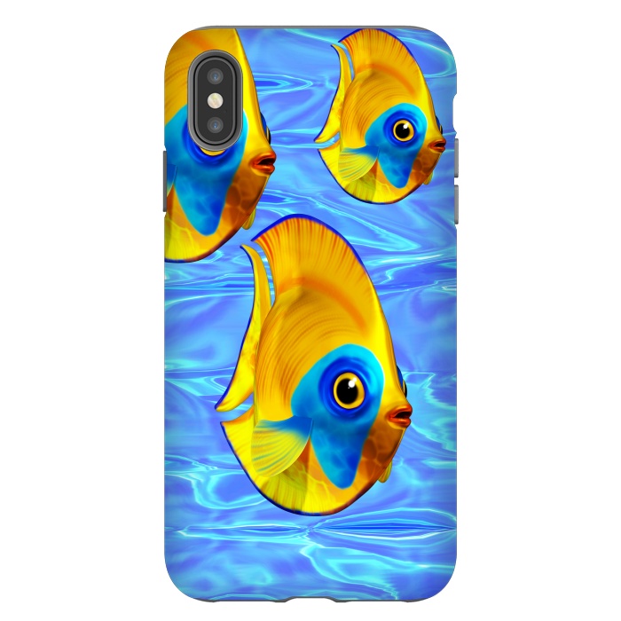 iPhone Xs Max StrongFit Fish 3D Cute Tropical Cutie on Clear Blue Ocean Water  by BluedarkArt
