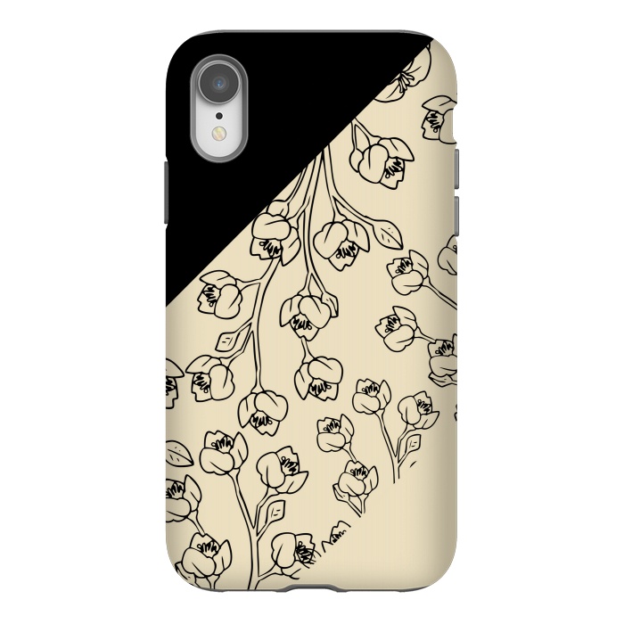 iPhone Xr StrongFit floral offwhite pattern by MALLIKA