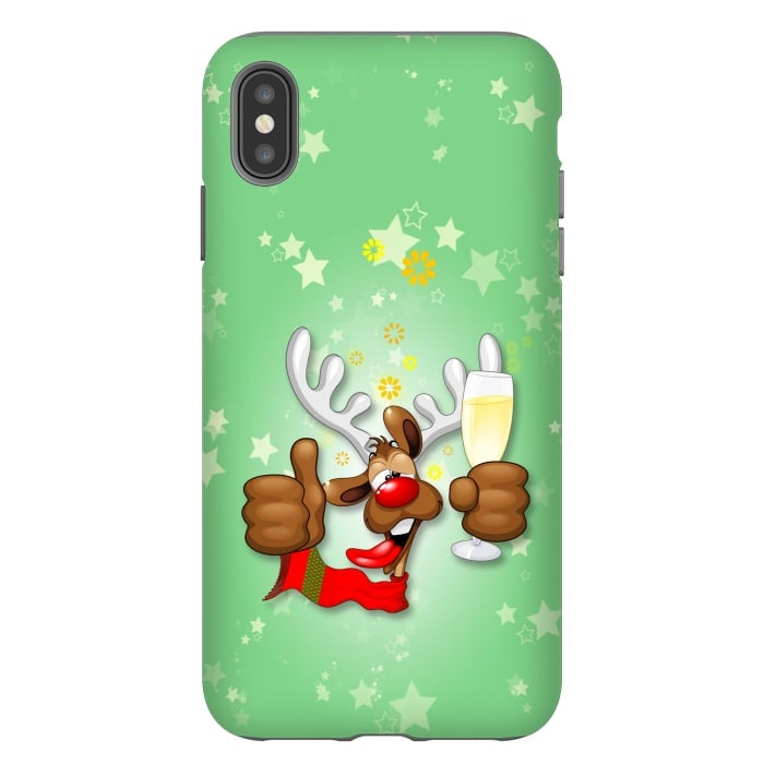 iPhone Xs Max StrongFit Reindeer Drunk Funny Christmas Character by BluedarkArt