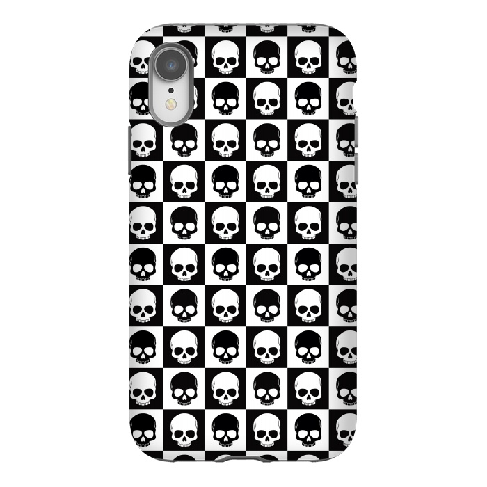 iPhone Xr StrongFit Checkered Skulls Pattern I by Art Design Works