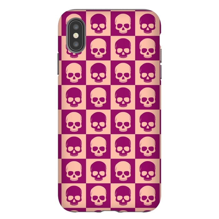 iPhone Xs Max StrongFit Checkered Skulls Pattern II by Art Design Works