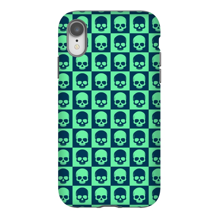 iPhone Xr StrongFit Checkered Skulls Pattern III by Art Design Works