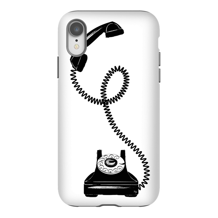 iPhone Xr StrongFit Black Vintage Phone by Martina