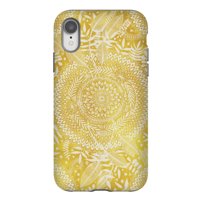 iPhone Xr StrongFit Medallion Pattern in Mustard and Cream by Micklyn Le Feuvre