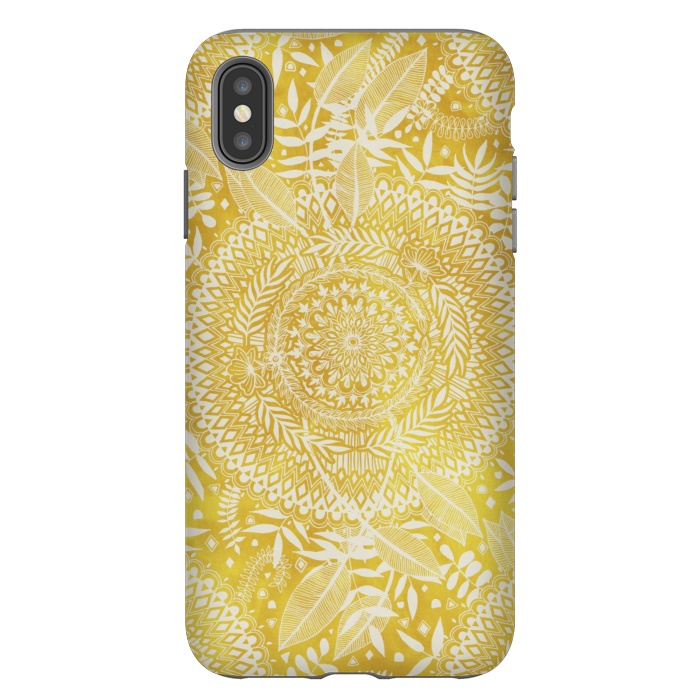 iPhone Xs Max StrongFit Medallion Pattern in Mustard and Cream by Micklyn Le Feuvre