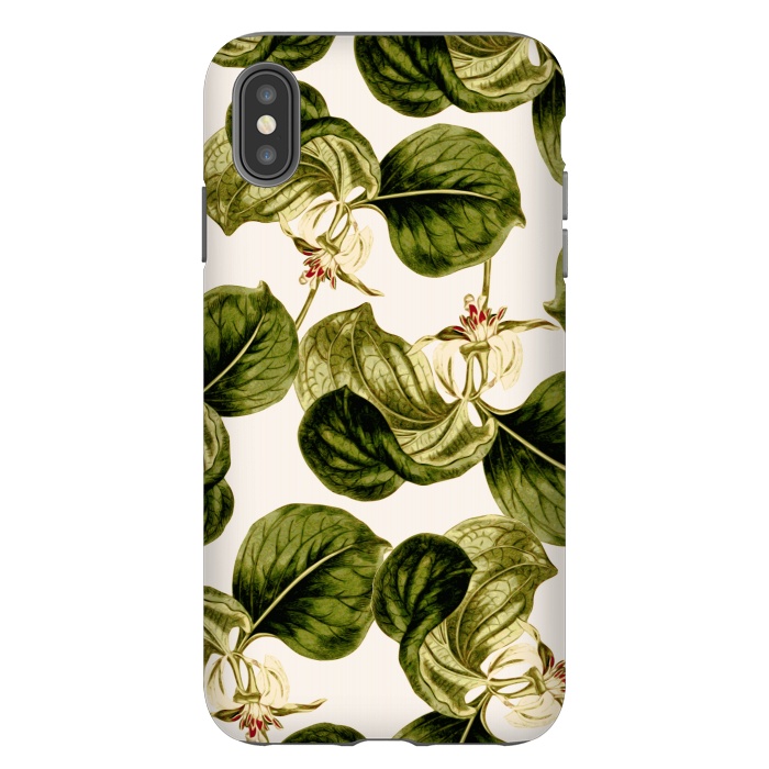 iPhone Xs Max StrongFit Botany Leaf Pattern  by Zala Farah