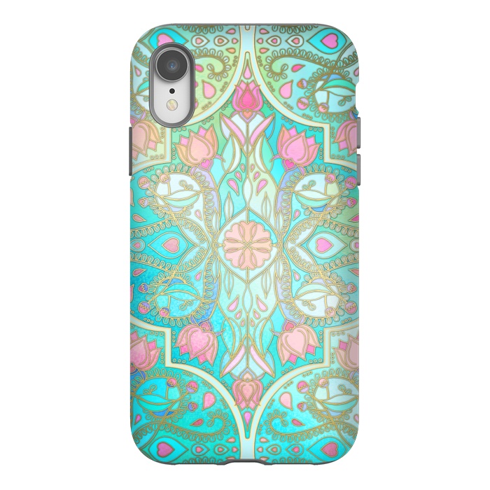 iPhone Xr StrongFit Floral Moroccan in Spring Pastels by Micklyn Le Feuvre