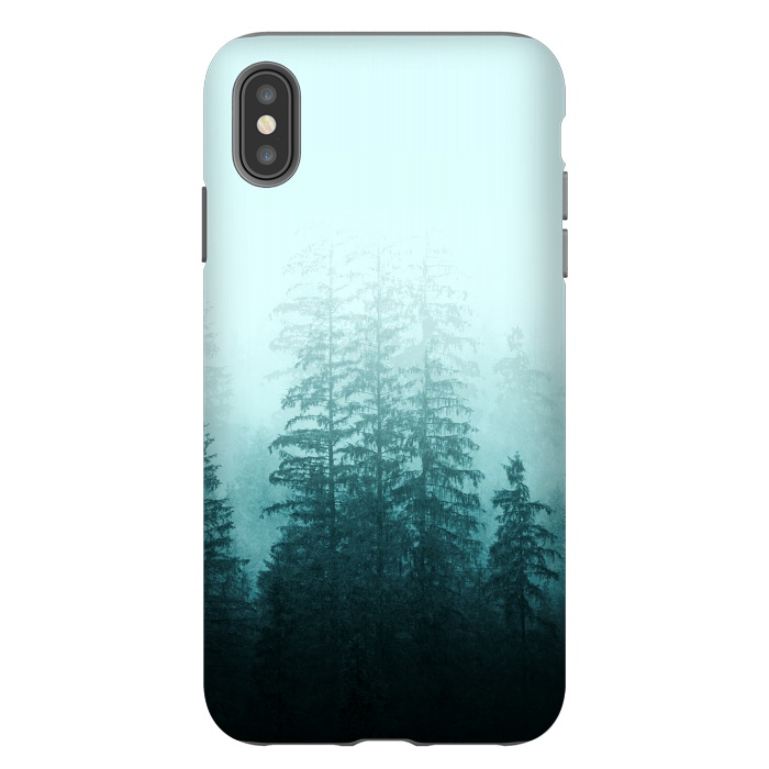 iPhone Xs Max StrongFit Blue Coniferous Forest by Creativeaxle