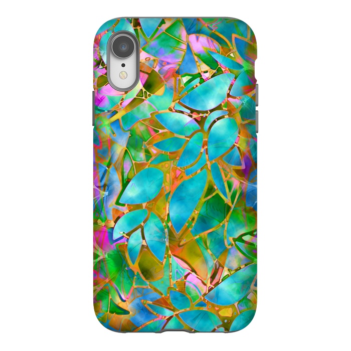 iPhone Xr StrongFit Floral Abstract Stained Glass G265  by Medusa GraphicArt