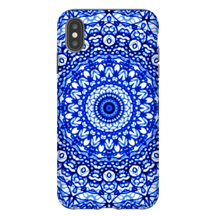 iPhone Xs Max StrongFit Blue Mandala Mehndi Style G403  by Medusa GraphicArt