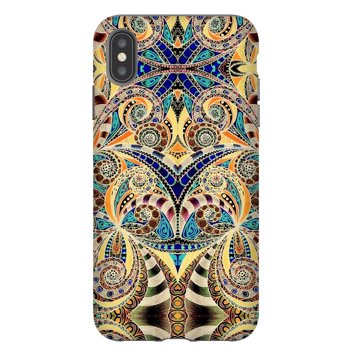 iPhone Xs Max StrongFit Drawing Floral Zentangle G240 by Medusa GraphicArt