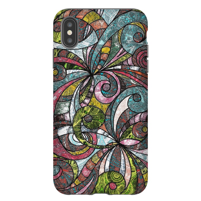 iPhone Xs Max StrongFit Drawing Floral Zentangle G203 by Medusa GraphicArt