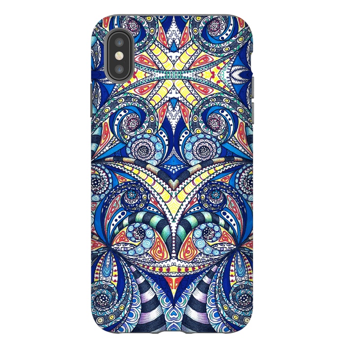 iPhone Xs Max StrongFit Drawing Floral Zentangle G7B by Medusa GraphicArt
