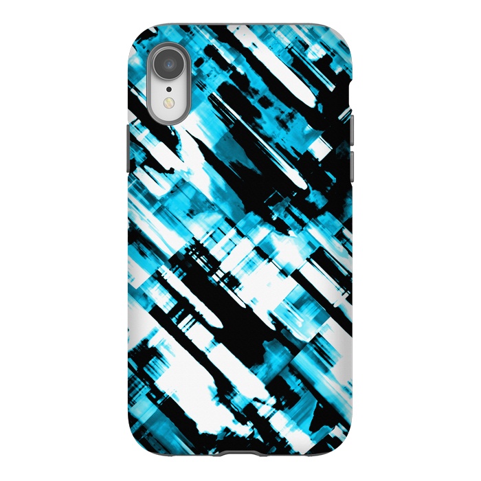 iPhone Xr StrongFit Hot blue and black digital art G253 by Medusa GraphicArt