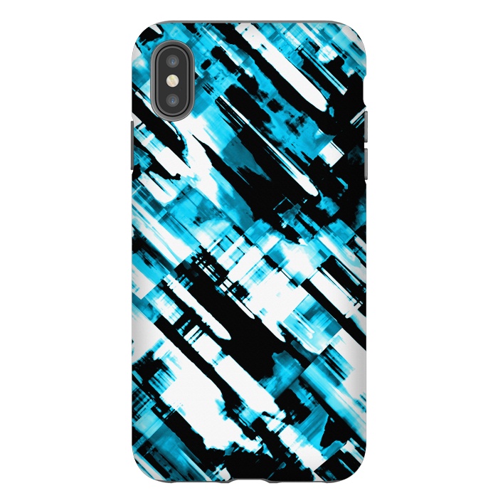 iPhone Xs Max StrongFit Hot blue and black digital art G253 by Medusa GraphicArt