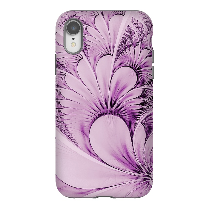 iPhone Xr StrongFit Pink Fractal Flowers by Andrea Haase