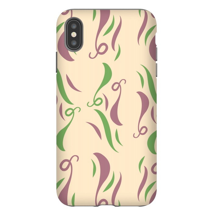iPhone Xs Max StrongFit GREEN PINK FLORAL PATTERN by MALLIKA