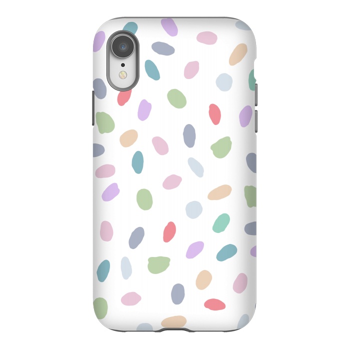 iPhone Xr StrongFit Color Oval Dots by Creativeaxle