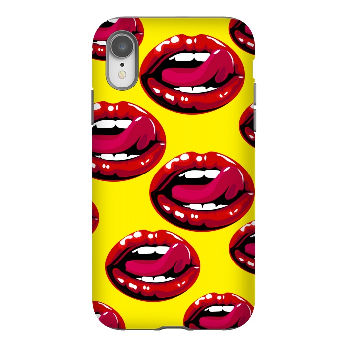 iPhone Xr StrongFit red lips design by MALLIKA