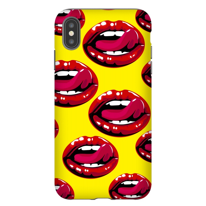 iPhone Xs Max StrongFit red lips design by MALLIKA