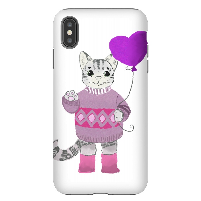 iPhone Xs Max StrongFit Cute Cat by Merveilleux Clement