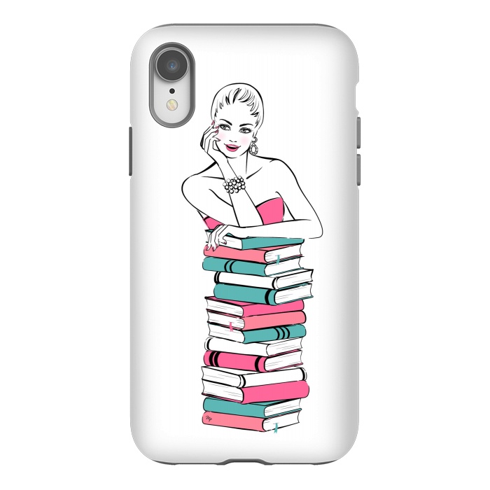 iPhone Xr StrongFit Lady Bookworm by Martina