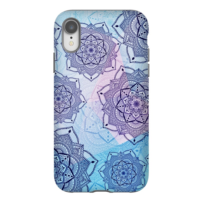 iPhone Xr StrongFit Blue purple mandalas by Jms