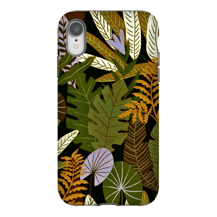 iPhone Xr StrongFit Green Aloha Tropical Jungle by  Utart