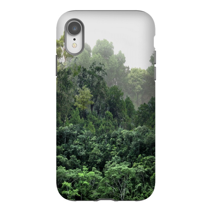 iPhone Xr StrongFit Tropical Foggy Forest by ''CVogiatzi.