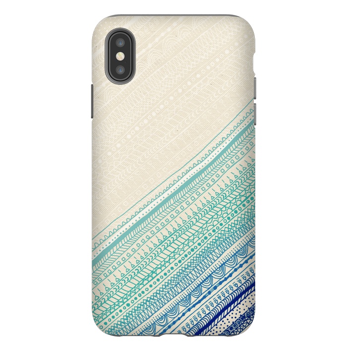 iPhone Xs Max StrongFit Ocean Tribal by Tangerine-Tane