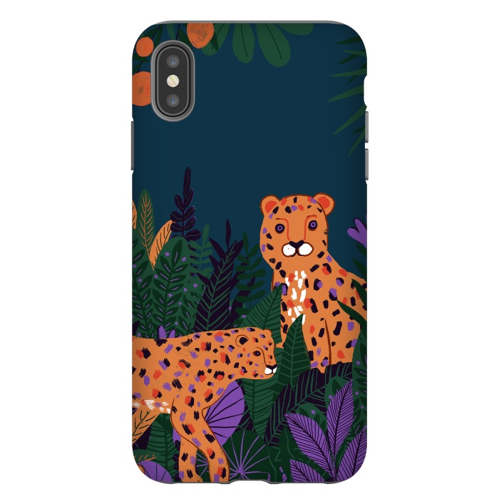 iPhone Xs Max StrongFit Two Cheetahs in Tropical Jungle by  Utart