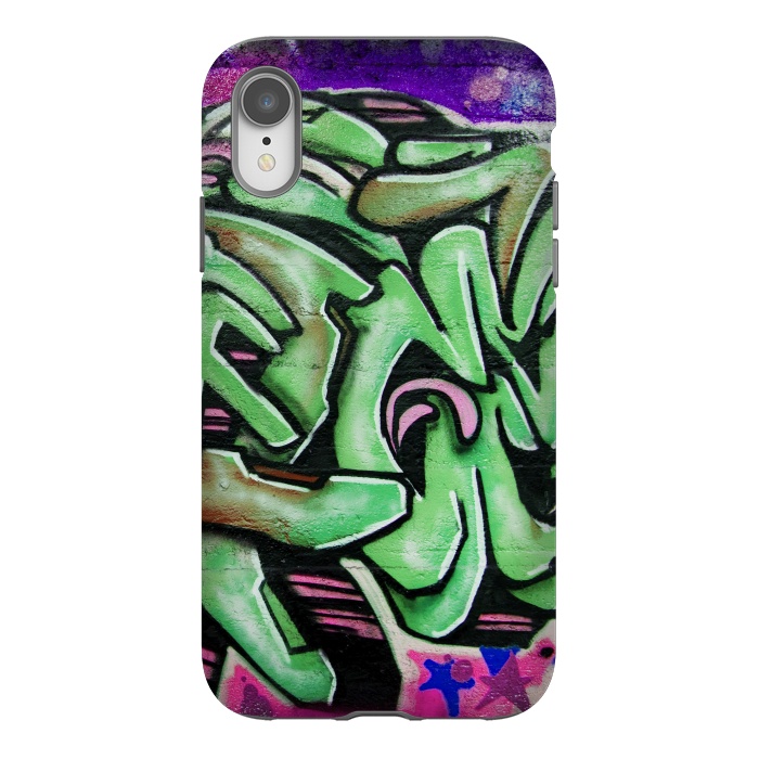 iPhone Xr StrongFit Green Graffiti by Andrea Haase
