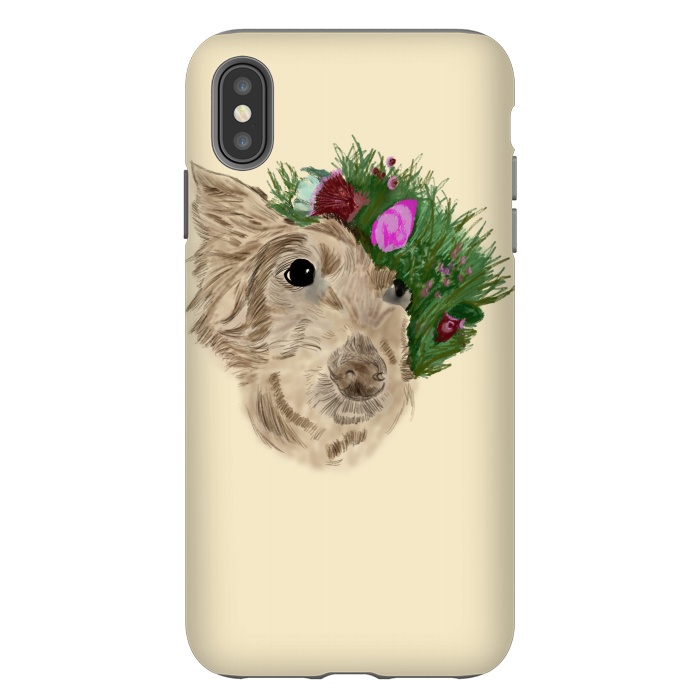 iPhone Xs Max StrongFit Flowers with dog by Merveilleux Clement
