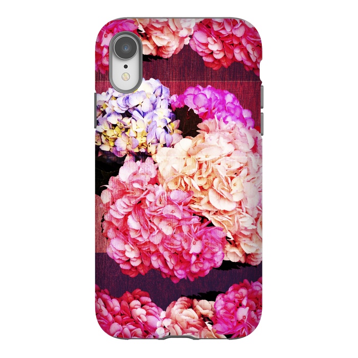 iPhone Xr StrongFit Hortencias Rosas y Azules by Rossy Villarreal