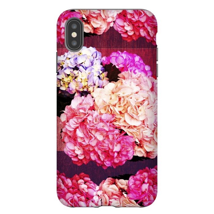 iPhone Xs Max StrongFit Hortencias Rosas y Azules by Rossy Villarreal